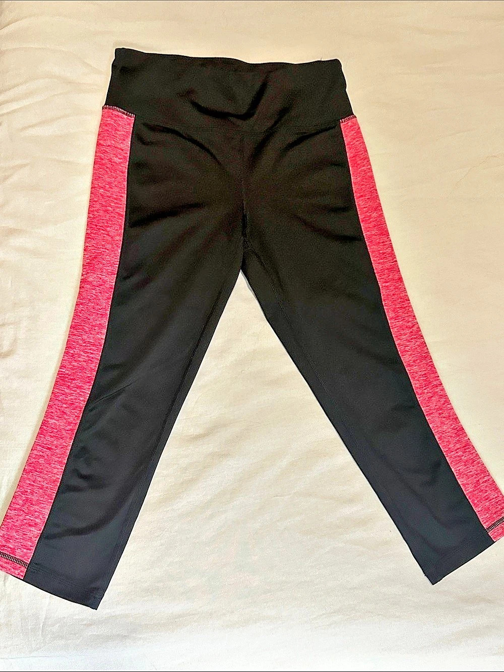 Color Block Athletic Leggings in Black & Pink Size Small - Ideology